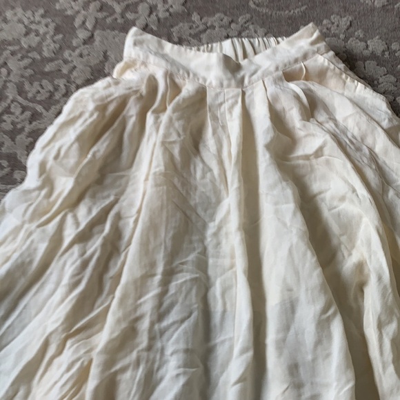 Mable pleated vintage Victorian style pockets small beige midi‎ classic hi waist - Picture 11 of 12